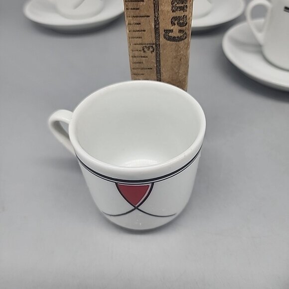 Postmodern Design Set Of 4 Vintage Ceramic Espresso Coffee Tea cups Saucer Italy - Picture 6 of 7